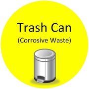 5S SUPPLIES Trash Can Corrosive Waste 12in Diameter Non Slip Floor Sign FS-TRCORWST-12